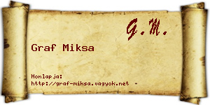 Graf Miksa névjegykártya